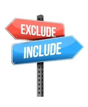 Exclude, include road sign illustration design over a white background Stock Illustration