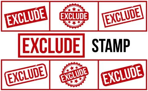 Exclude rubber grunge stamp set vector Stock Illustration