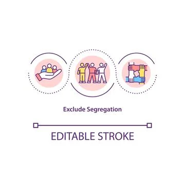 Exclude segregation concept icon Stock Illustration