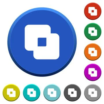 Exclude shapes beveled buttons Stock Illustration