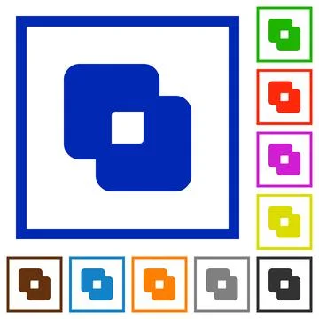 Exclude shapes flat framed icons Illustrazione stock