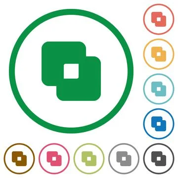 Exclude shapes flat icons with outlines Stock Illustration