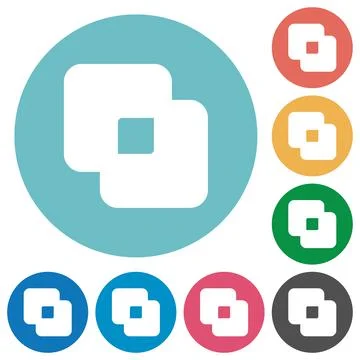Exclude shapes flat round icons Stock Illustration