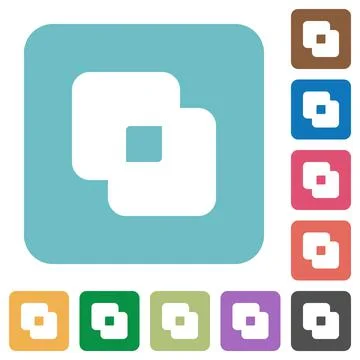 Exclude shapes rounded square flat icons Stock Illustration