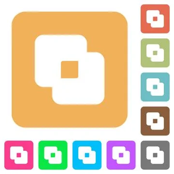 Exclude shapes rounded square flat icons Stock Illustration