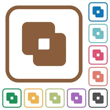 Exclude shapes simple icons Illustrazione stock