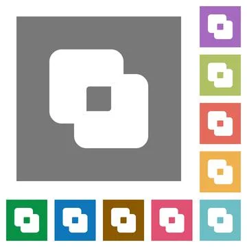 Exclude shapes square flat icons イラスト素材