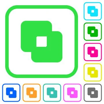 Exclude shapes vivid colored flat icons Stock Illustration