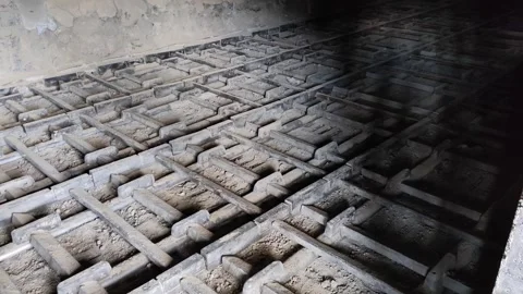 Exclusive 4K UHD: Inside Clinker Cooler Grates Moving in Cement Plant. 動画素材 331890953
