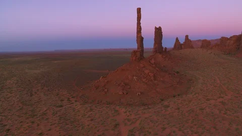 Exclusive 8K version.  Aerial view of Monument Valley at sunset.  Shot on RED Stock Footage 130421677