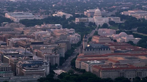 Exclusive 8K version.  Aerial view of Washington, DC.  Shot on RED Helium 8K Stock Footage 130428116