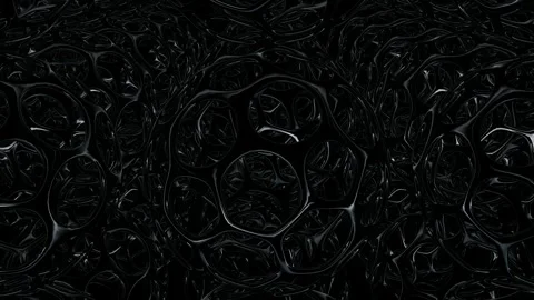 Exclusive Background with Rotating Black Spheres, Reflection, 3D Render Stock Footage 270234623