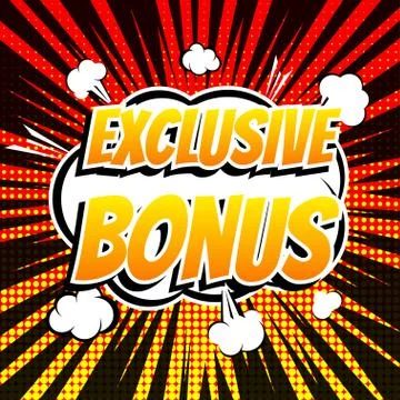 Exclusive bonus comic book bubble text retro style Stock Illustration