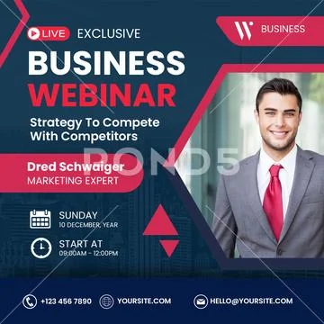 Exclusive business webinar on strategy to compete with competitors PSD Template