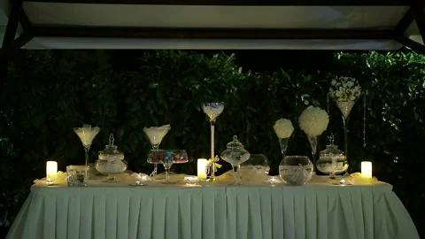 Exclusive candy bar at the wedding Video stock 86603225