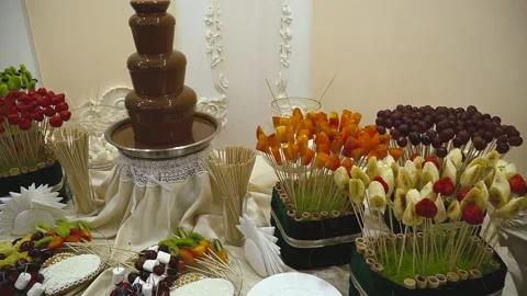 Exclusive candy bar at the wedding Video stock 86604234