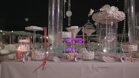 Exclusive candy bar at the wedding 스톡 동영상 86604882