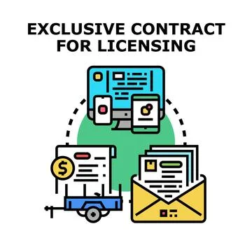 Exclusive contract licensing digital property rights concept Stock Illustration