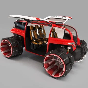 Exclusive design of a multi-purpose off-road cross-country vehicle for use in Stock Illustration