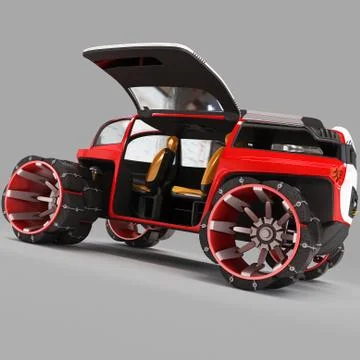 Exclusive design of a multi-purpose off-road cross-country vehicle for use in Stock Illustration