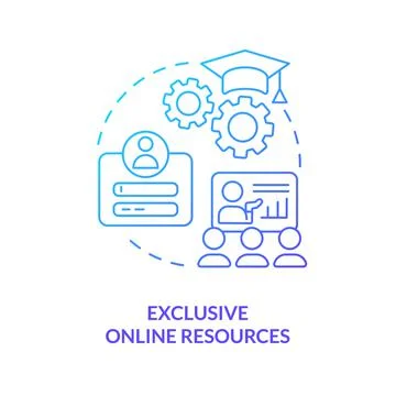 Exclusive digital resources blue gradient concept icon Stock Illustration