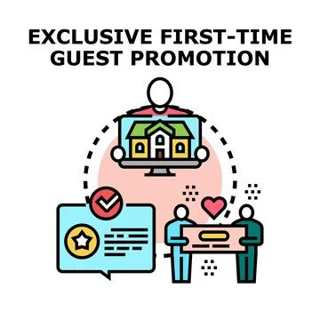 Exclusive first time guest promotion welcome program 库存插图