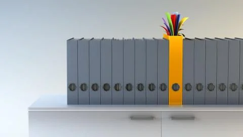 Exclusive folder among row of folders Stock Illustration