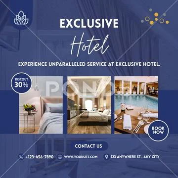 Exclusive hotel experience with unparalleled service and amenities PSD Template