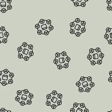 Exclusive industry networking event line seamless pattern Stock Illustration