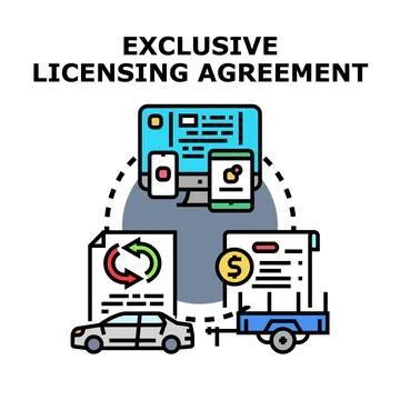 Exclusive licensing agreement for various assets 库存插图