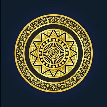 Exclusive mandala design template Stock Illustration