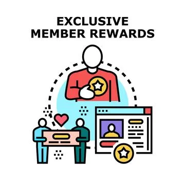 Exclusive member rewards program benefits customer loyalty Ilustración de archivo