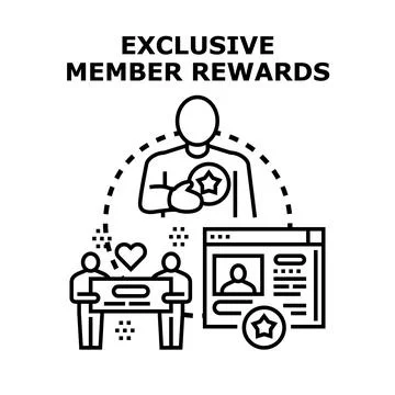 Exclusive member rewards program benefits customer loyalty Ilustración de archivo