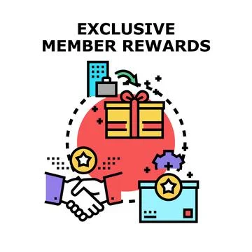 Exclusive member rewards program concept illustration 스톡 일러스트