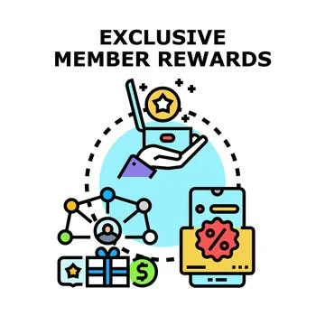 Exclusive member rewards program offering special benefits Stock Illustration