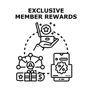 Exclusive member rewards program offering special benefits Stock Illustration