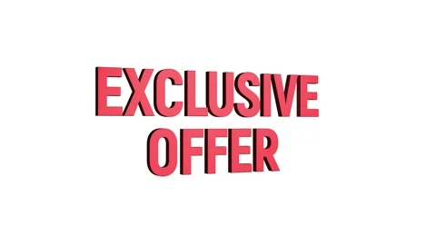 Exclusive offer 3D text looped animation word on super discount offer Stock Footage 313657246