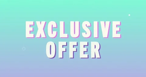 Exclusive offer Logotype. Smooth Text Animation. Stock Footage 135787856