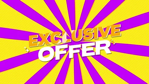 Exclusive Offer Text in Vibrant Pop Art Comic Style Video stock 330991434
