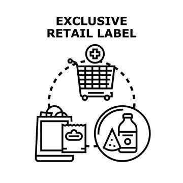 Exclusive retail label creating store brand products Stock-Illustration