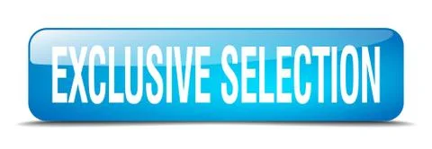 Exclusive selection blue square 3d realistic isolated web button Illustrazione stock