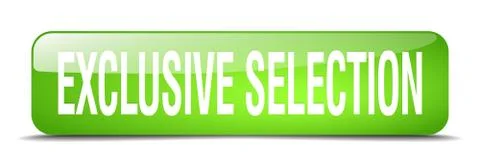 Exclusive selection green square 3d realistic isolated web button Illustrazione stock