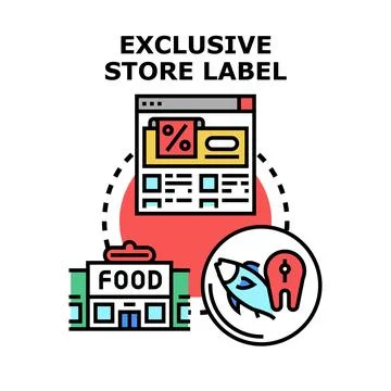 Exclusive store label sales program for online food market イラスト素材