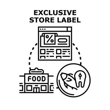 Exclusive store label sales program for online food market Stock Illustration