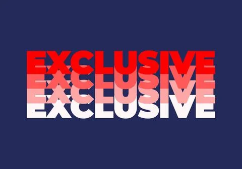 Exclusive text graphic on blue background Stock Illustration