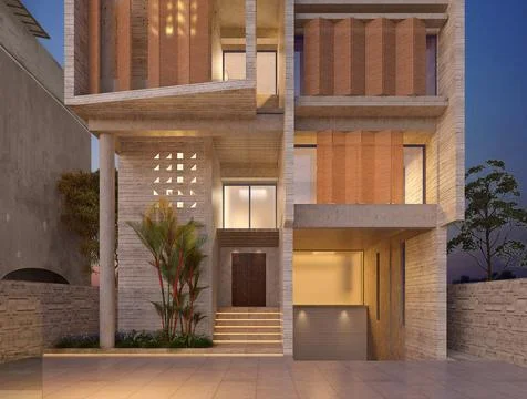 Exclusively Designed Elevating Building Exteriors with Unique Concepts Illustrazione stock