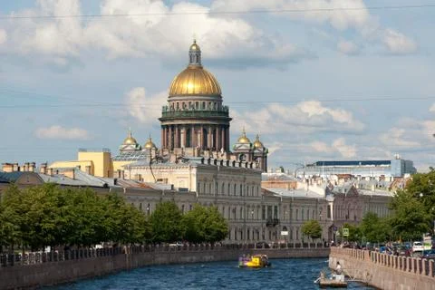 Excursion boat on The Moika River. St Petersburg. Russia Stock Photos