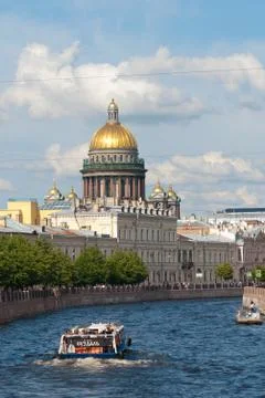 Excursion boat on The Moika River. St Petersburg. Russia Stock Photos