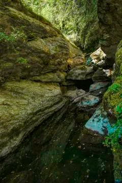 Excursion in the gorges of the rio garrafo Stockfoto's