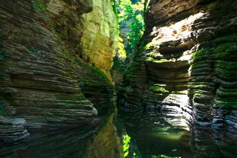 Excursion in the gorges of the rio garrafo 库存照片